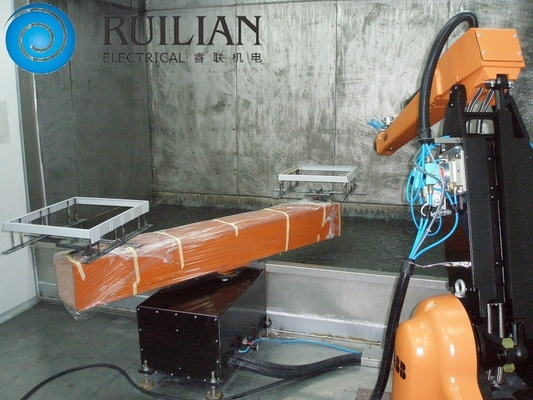 15KW Spray Painting Equipments Artificial Automatic Double Station Robot Spraying Line